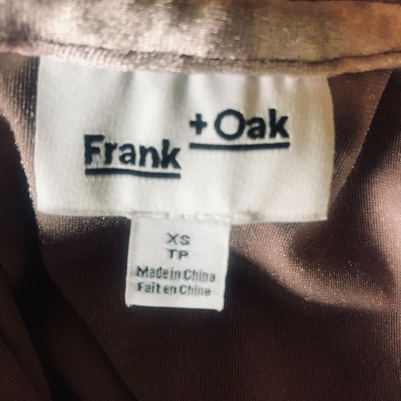 Frank + Oak Light Pink Crushed Velvet Half Zip - Picture 5 of 6